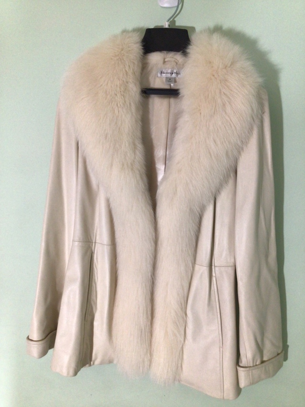 Preston & York Dyed Blue Fox Fur and Lambskin Coat